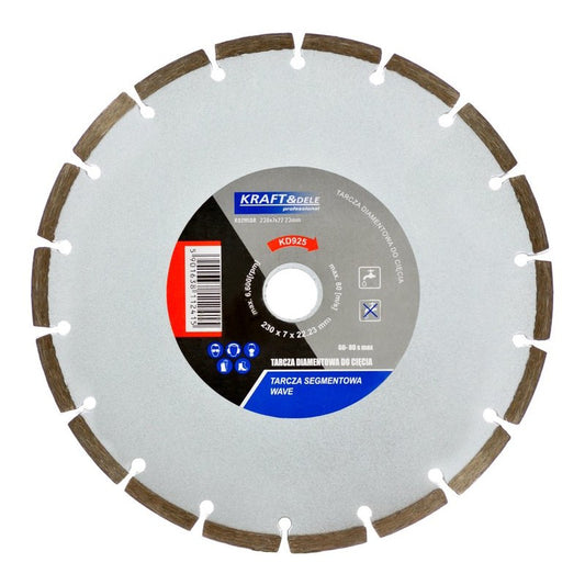 Disc diamantat segmentat, 230 x 7 x 22.23 mm, Kraft&Dele KD925