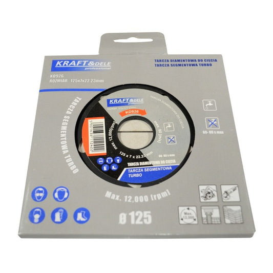 Disc diamantat pentru piatra, 125x7x22,23 mm, Kraft&Dele KD926