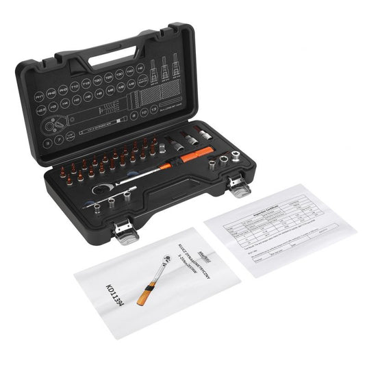 Set cheie dinamometrica, tubulare si biti, 32 bucati, Kraft&Dele KD11394