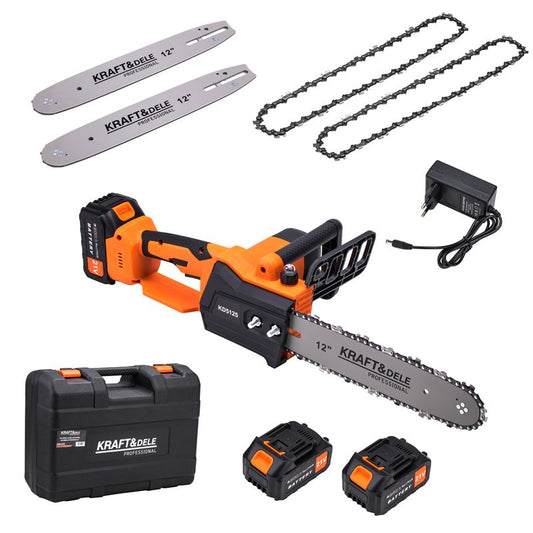 Fierastrau cu lant cu acumulator, 2 x 21 V, 4 Ah, Kraft&Dele KD5125