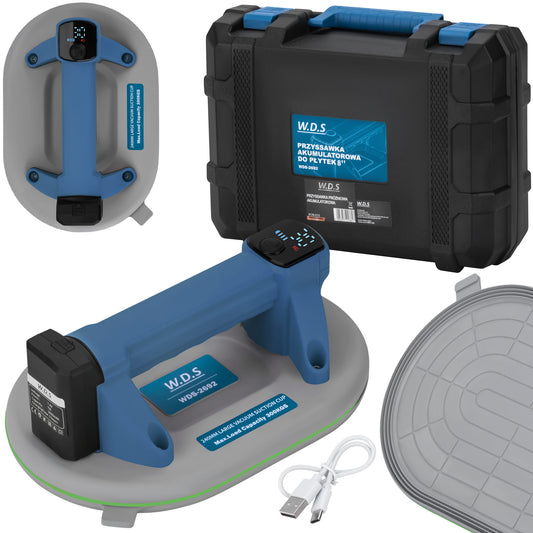 Ventuza electrica cu acumulator WDS, 240 mm, capacitate maxima 300 kg, cablu USB-C, Kraft&Dele WDS2692