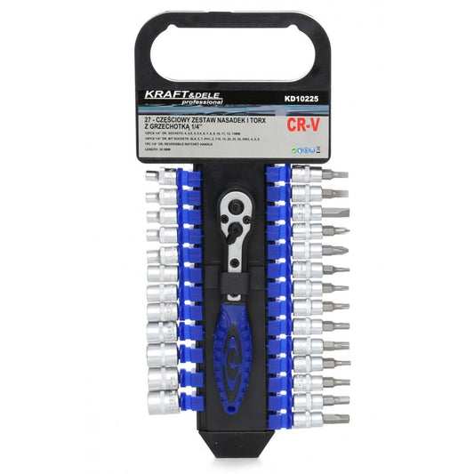 Set biti torx cu clichet, 1 / 4", 27 bucati, Kraft&Dele KD10225