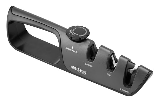 Ascutitor manual 3 in 1 pentru cutite si foarfece, unghi reglabil 14°–24°, Kraft&Dele KD12696