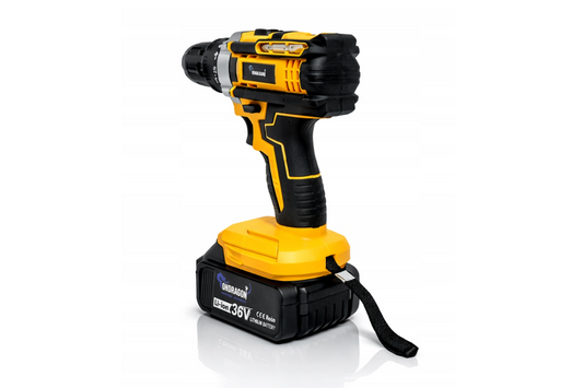 Set masina de gaurit si insurubat si polizor unghiular 2 in 1 cu acumulator, 36 V, Ondragon OD9139