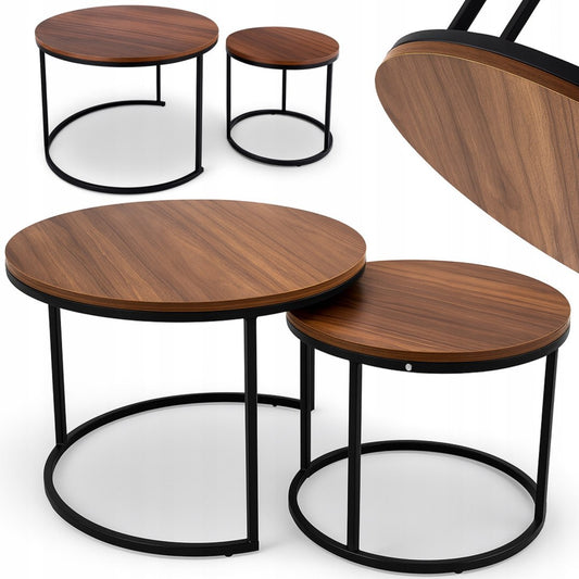 Set 2 masute de cafea rotunde, 70 x 45 cm / 50 x 40 cm, Ondragon OD5084