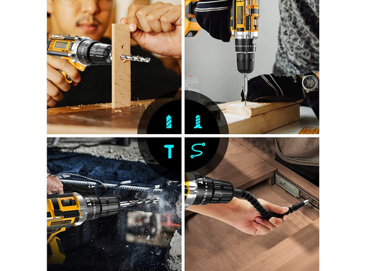 Masina de gaurit cu percutie cu acumulator, 2 x 20 V, trusa accesorii, Majster Polska MP0424LTK