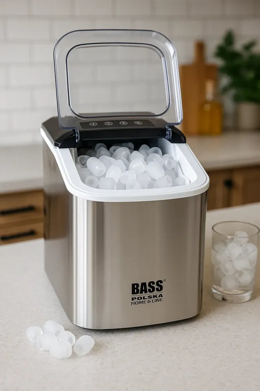 Aparat pentru facut cuburi de gheata, 12 kg / 24 h, gri, Bass Polska BH10002
