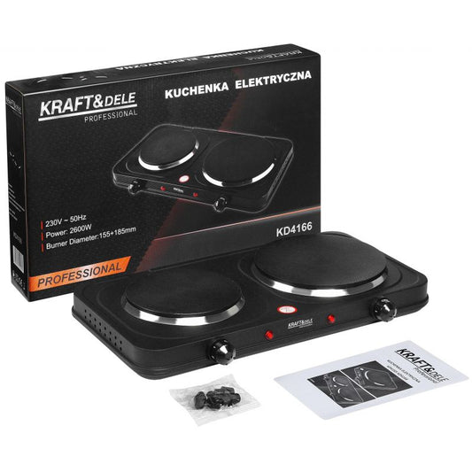 Plita electrica, 155 / 185 mm, 2600 W, Kraft&Dele KD4166