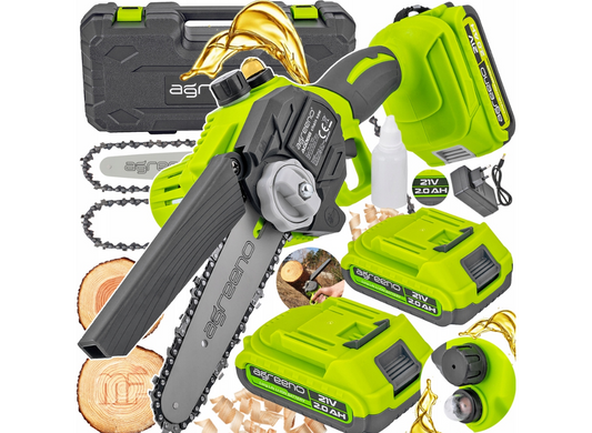 Fierastrau electric cu 2 acumulatori, 21 V, 2 Ah, 1000 W, 6", Agreeno AG066