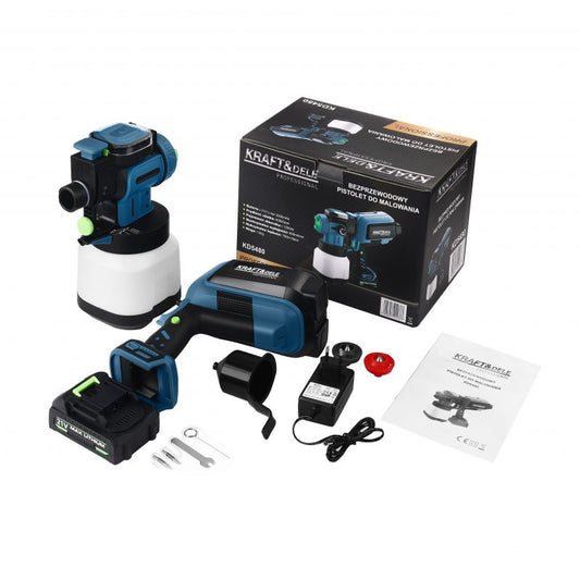 Pistol de vopsit cu acumulator, 21 V, 2500 mAh, Kraft&Dele KD5480