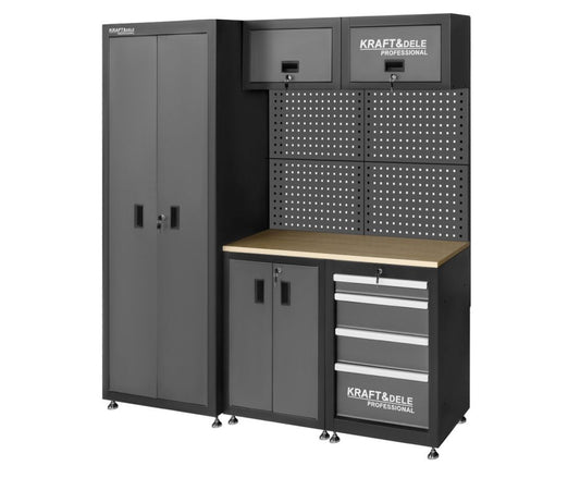 Set mobilier pentru atelier cu sertare si dulapuri, Kraft&Dele KD5862
