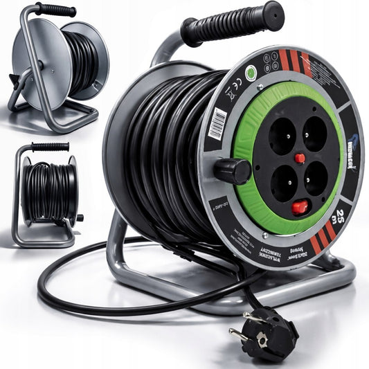 Prelungitor de gradina cu tambur, 25 m, 3 x 2.5 mm, Ondragon OD4002-1