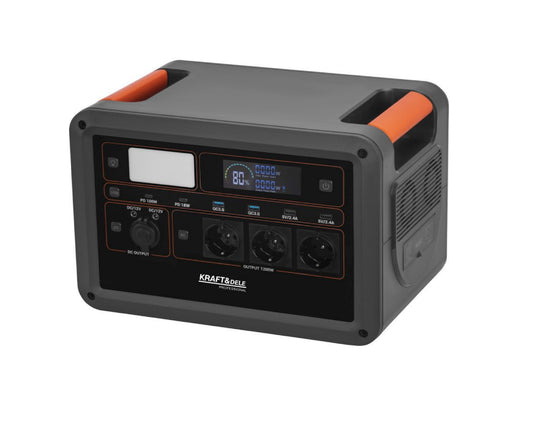 Statie de alimentare portabila, 1152 Wh, 1200 W, 3 prize, AC 230V si incarcare solară XT60, Kraft&Dele KD5532