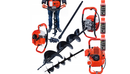 Burghiu de pamant 15 cm, prelungire 60 cm, rezervor de amestec 1.2 l, 5.2 CP, Ondragon OD9117