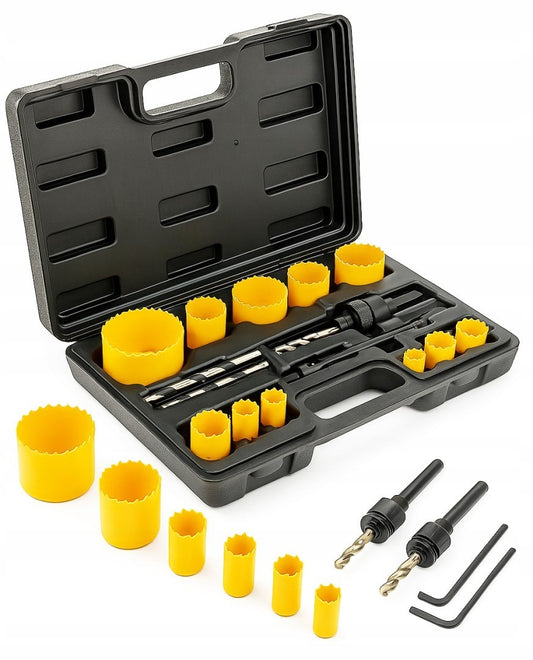 Set carote pentru lemn si metal, 19-76 mm, 17 elemente, Ondragon OD5043