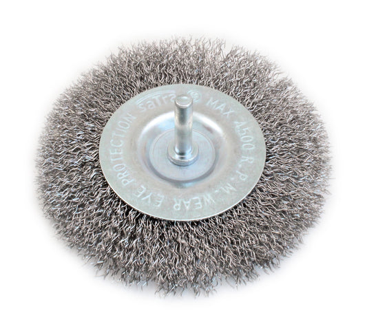 Perie tip disc de sarma cu tija, 100 x 6 mm, SaTra S-100SB6