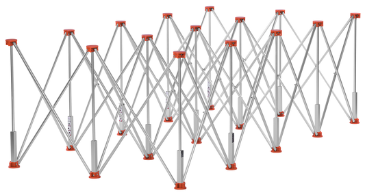 Masa profesionala pentru prelucrare gresie cu 15 picioare, 221 x 115 x 75 cm, capacitate maxima 1500 kg, Kraft&Dele KD11982