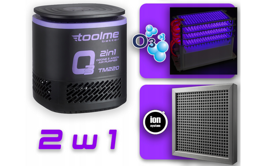 Generator de ozon 2 in 1, functie de ionizare, 140 W, 60000 mg, Toolme TM220