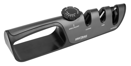 Ascutitor manual 3 in 1 pentru cutite si foarfece, unghi reglabil 14°–24°, Kraft&Dele KD12696