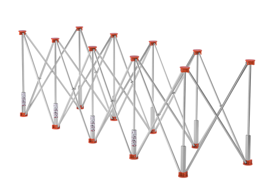 Masa profesionala pentru prelucrare gresie cu 10 picioare, 222 x 60 x 75 cm, capacitate maxima 1000 kg, Kraft&Dele KD11981