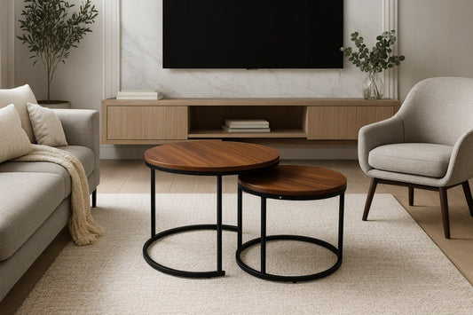 Set 2 masute de cafea rotunde, 70 x 45 cm / 50 x 40 cm, Ondragon OD5084