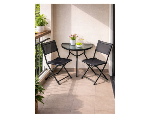 Masa de gradina semicirculara pentru terasa, 41 x 71 cm, Ondragon OD9183