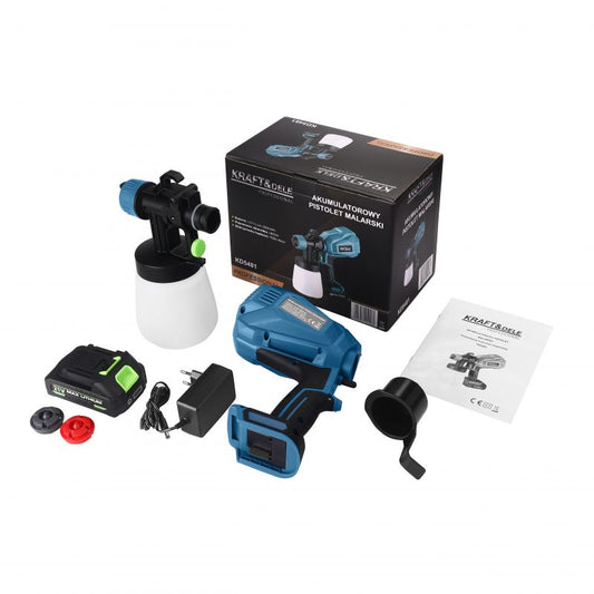 Pistol de vopsit cu acumulator, 21 V, 2000 mAh, Kraft&Dele KD5481