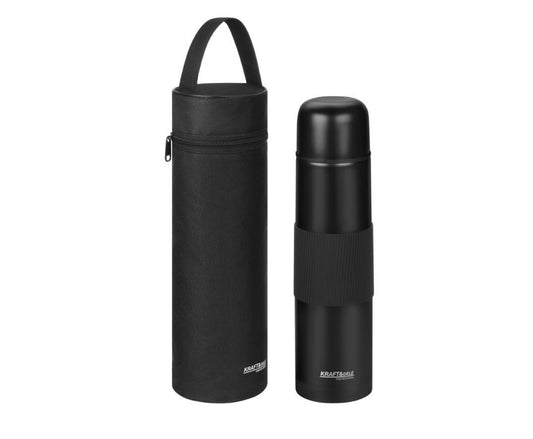 Termos pentru lichide, 1 l, negru, Kraft&Dele KD4269