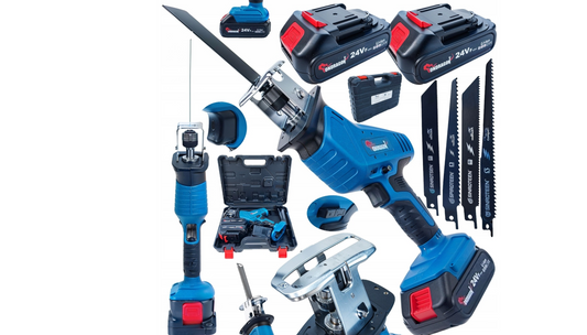 Set fierastrau sabie cu acumulator, 4 panze, 2 x 24 V, Ondragon OD2205