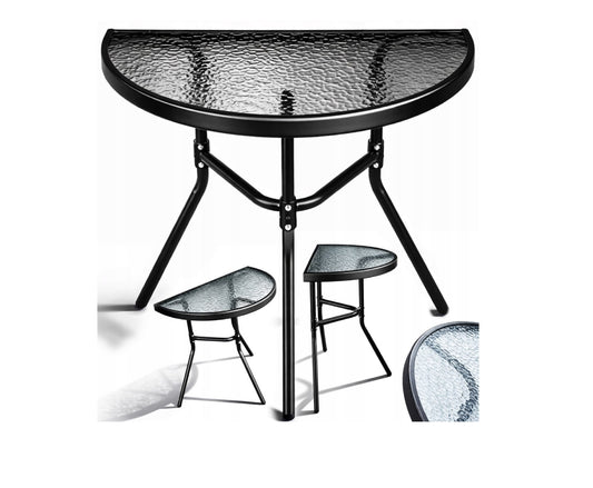 Masa de gradina semicirculara pentru terasa, 41 x 71 cm, Ondragon OD9183