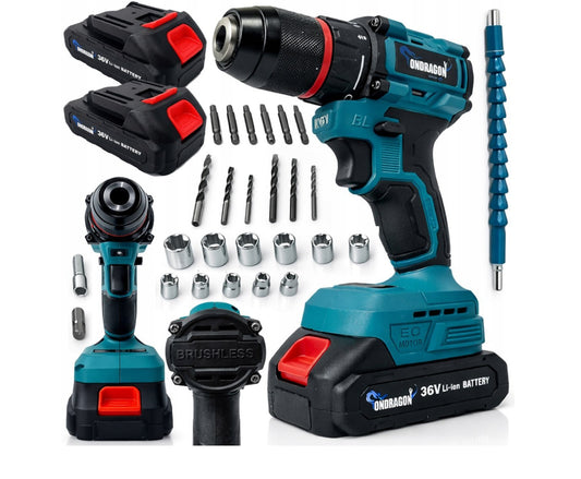 Masina de gaurit si insurubat cu acumulator, LED, 2 x 36 V, Ondragon OD4003