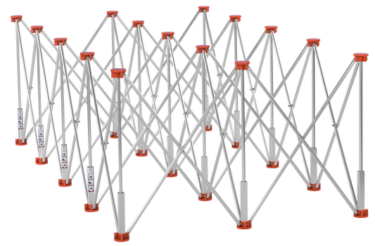 Masa profesionala pentru prelucrare gresie cu 15 picioare, 221 x 115 x 75 cm, capacitate maxima 1500 kg, Kraft&Dele KD11982
