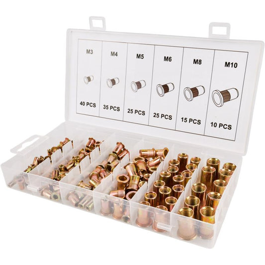 Set piulite nituibile din otel, M3-M10, 150 bucati, Kraft&Dele KD12676
