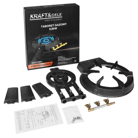 Aragaz portabil pe gaz, 9.8 kW, Kraft&Dele KD117851