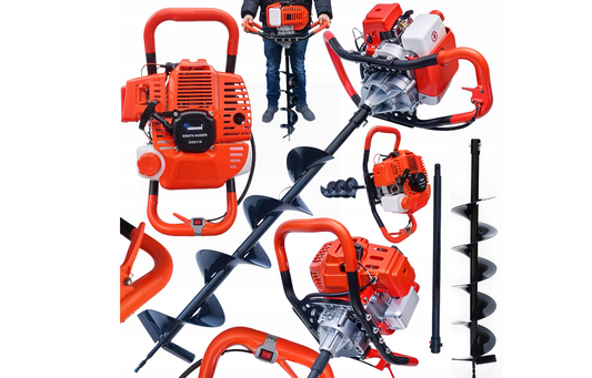 Burghiu de pamant 15 cm, prelungire 60 cm, rezervor de amestec 1.2 l, 5.2 CP, Ondragon OD9117