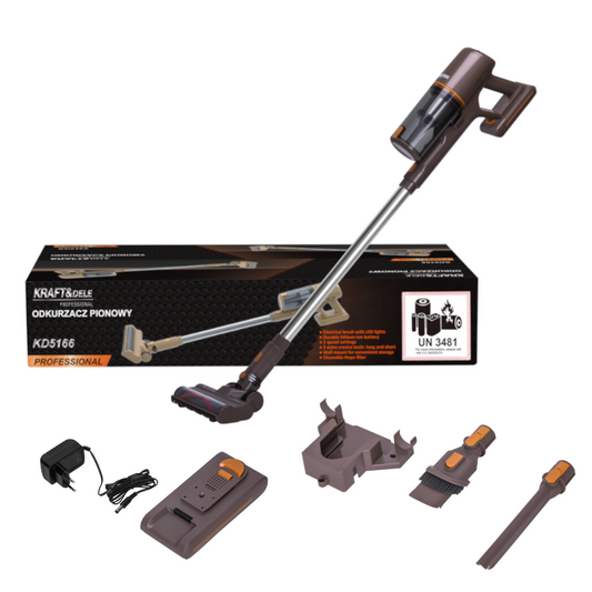 Aspirator vertical fara sac cu acumulator, 25.2 V, 2500 mAh, Kraft&Dele KD5166