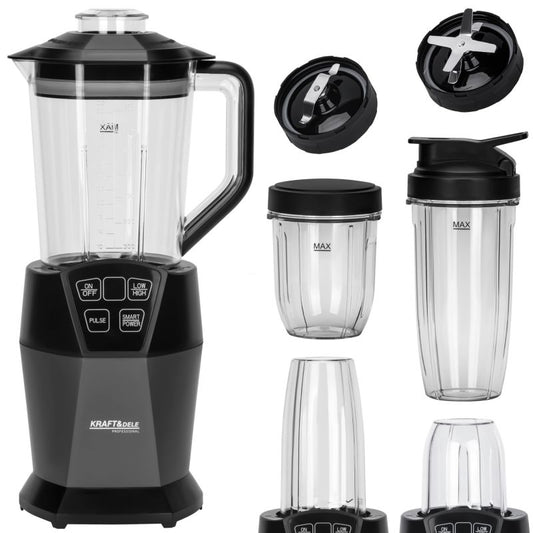 Blender cu recipiente, 1500 ml / 800 ml / 400 ml, 1850 W, Kraft&Dele KD4149