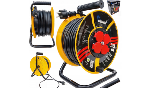 Prelungitor electric pe tambur, 50 m, 4 prize, Ondragon OD1104