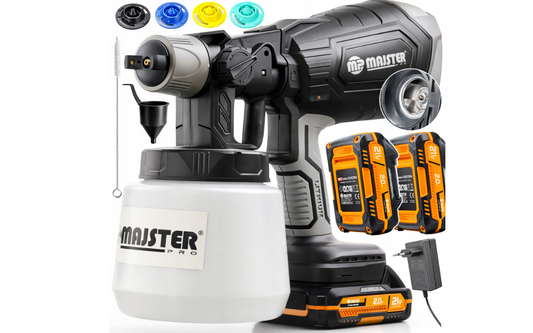 Pistol de vopsit cu acumulator, 21 V, 5 duze, 700 ml / min, Majster Polska MP0027