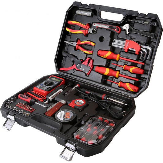 Trusa profesionala de scule, 68 piese, unelte izolate 1000V VDE/GS, multimetru si letcon, Kraft&Dele KD5979