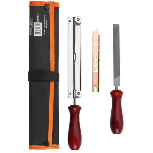Set ascutitoare cu ghidaj pentru lant drujba, Kraft&Dele KD3574