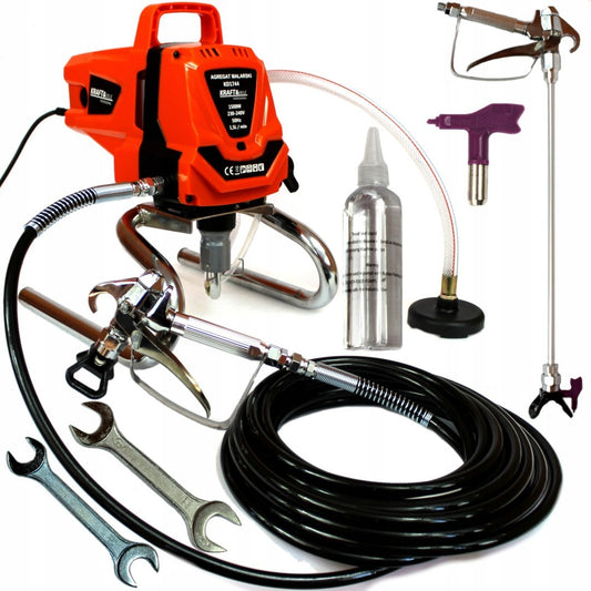 Pistol de vopsit airless, furtun 10 m, 1.5 l / min, 220 bar, 1500 W, Kraft&Dele KD1744OD