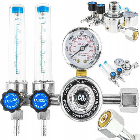 Reductor CO2 / Argon cu rotametru dublu, , MIG, TIG, MAG, Vorfal V02070