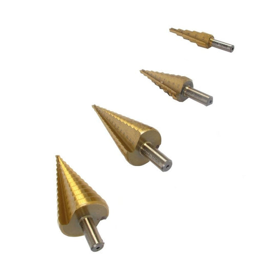 Set 4 burghie in trepte, pentru metal, Bass BS-1642, dimensiune 4-39 mm, HSS