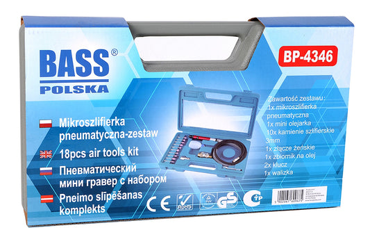 Set mini-polizor pneumatic + accesorii, Bass Polska