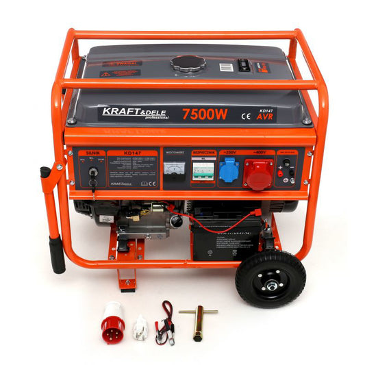 Generator trifazat pe benzina, Kraft&Dele KD147, 7500W 230 / 400V