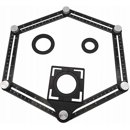 Rigla de masurare cu unghi multiplu, sistem plabil din aliaj aluminiu, trasare gauri, Expert OD027