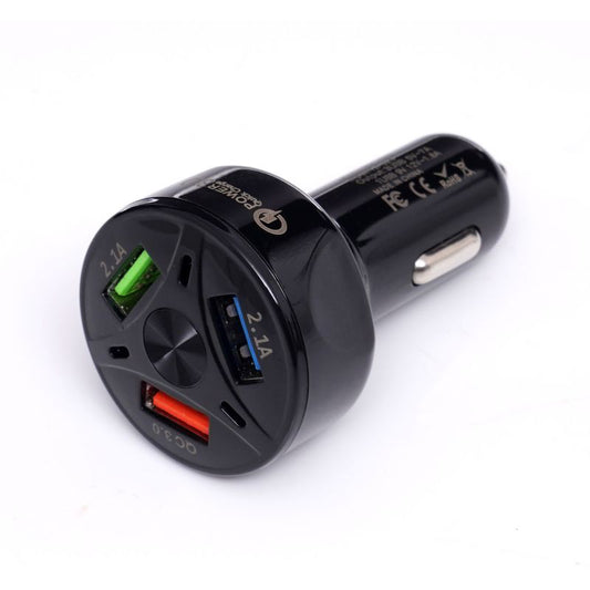 Incarcator auto, 3 porturi USB, lumina LED, Kraft&Dele KD1238