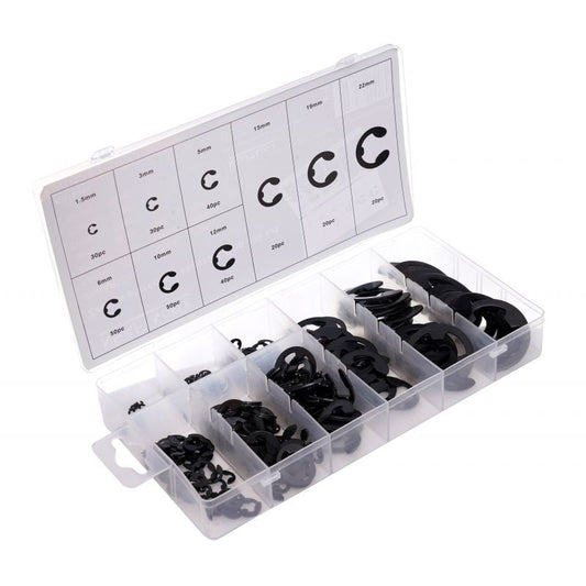 Set clipsuri siguranta tip E, 300 elemente, Kraft&Dele KD10484