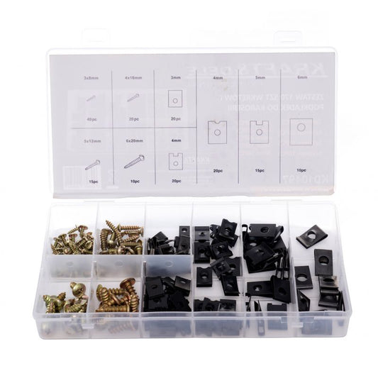 Set suruburi si cleme pentru caroserie, 170 elemente, Kraft&Dele KD10497